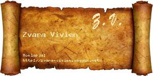 Zvara Vivien névjegykártya